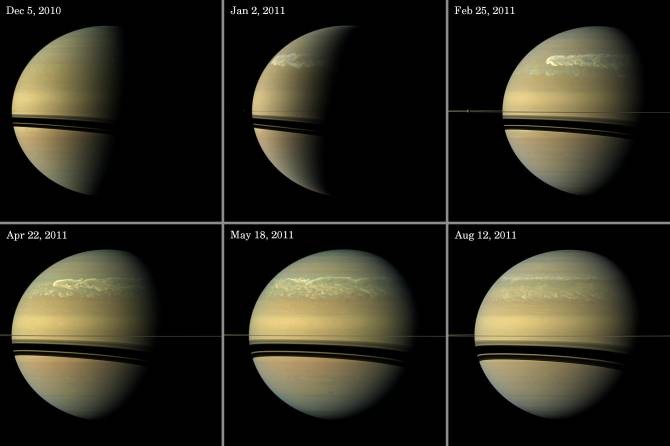 Las secuelas de una súper tormenta siguen brillando en Saturno